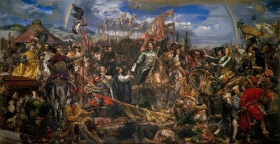 Jan III Sobieski (1629-1696) wysłał orędzie zwycięstwa papieżowi Innocentemu XI po bitwie wiedeńskiej autorstwa Jan Matejko