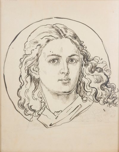 Karton do polichromii Kościoła Mariackiego - Główka anioła autorstwa Jan Matejko