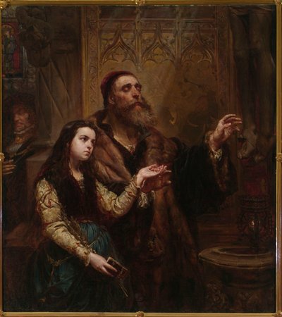 Ociemniały Wit Stwosz z wnuczką autorstwa Jan Matejko