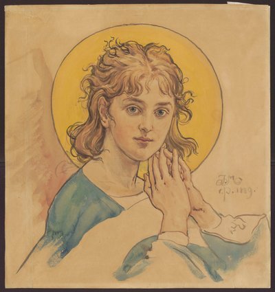 Popiersie Anioła, projekt polichromii do kościoła Mariackiego w Krakowie autorstwa Jan Matejko