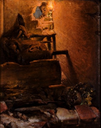 Wnętrze grobu Kazimierza Wielkiego autorstwa Jan Matejko