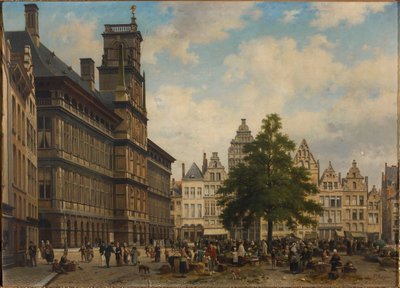 Grote Markt z drzewem wolności, 1875. autorstwa Jan Michiel Ruyten