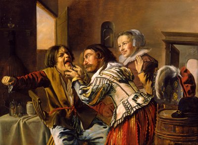 Dentysta, 1629 (olej na kołysce) autorstwa Jan Miense Molenaer