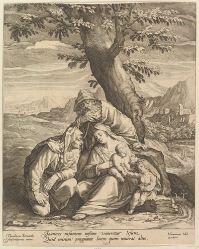 Święta Rodzina ze św. Elżbietą i św. Janem Chrzcicielem, 1588. autorstwa Jan Muller