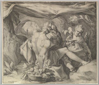 Lot i jego córki, ca. 1630. autorstwa Jan Muller