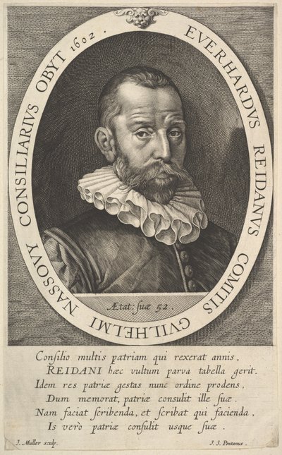 Portret Everharda van Reyda, radnego Wilhelma, księcia Orange, 1602. autorstwa Jan Muller