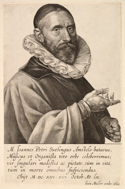 Portret Jana Pietersza Sweelincka, wyd. 1624. autorstwa Jan Muller
