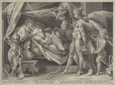 Kupidyn i Psyche autorstwa Jan Muller, after Bartholomaeus Spranger