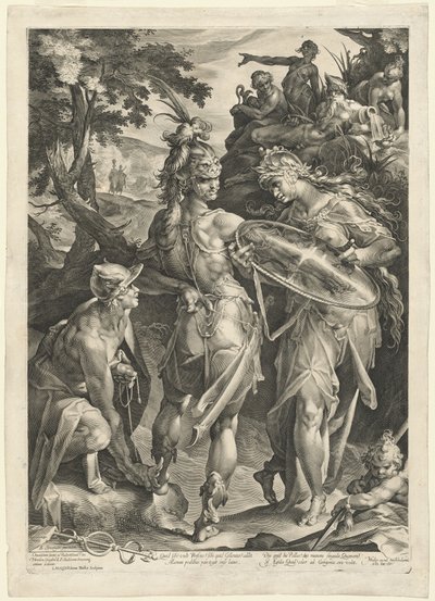 Uzbrojenie Minerwy i Merkurego Perseusza autorstwa Jan Muller, after Bartholomaeus Spranger