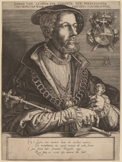 Johan van Leyden (Jan Beukels) autorstwa Jan Muller after Heinrich Aldegrever