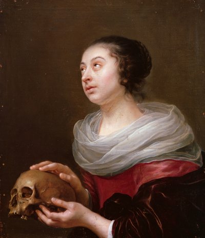 Młoda kobieta trzymająca czaszkę, 1640 autorstwa Jan Olis