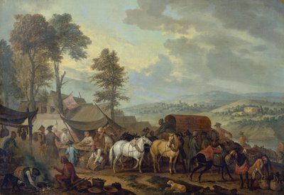 Żołnierze piemonscy we włoskiej wiosce (olej na płótnie) autorstwa Jan Peeter Verdussen