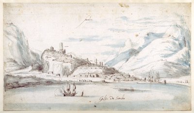 Zatoka Satalia (pióro i atrament z wash on paper) autorstwa Jan Peeters