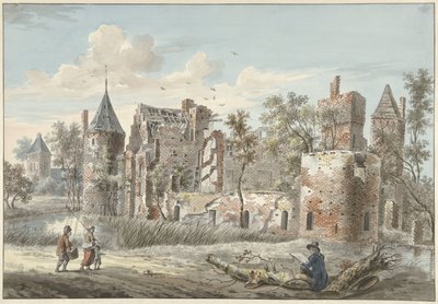 Ruiny Huis ter Haar w pobliżu Maarssen autorstwa Jan Philip Reuthel jr.