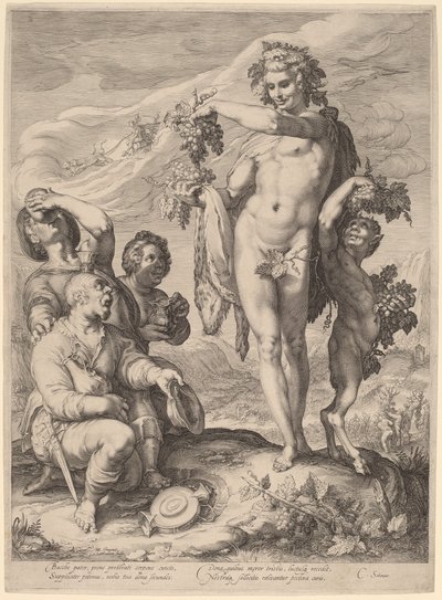 Kult Bachusa autorstwa Jan Pietersz Saenredam, after Hendrik Goltzius