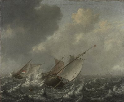 Statki na wzburzonym morzu, 1620s autorstwa Jan Porcellis