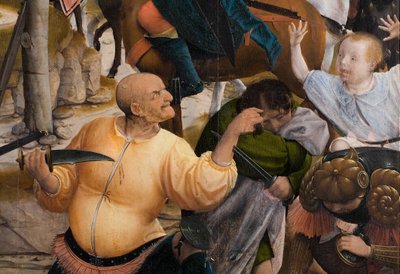 Fragment Ukrzyżowania (olej na desce) autorstwa Jan Provoost