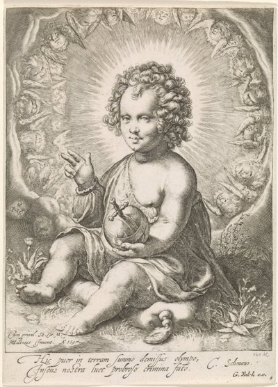 Przed Christuskindem als Salvatore autorstwa Jan Saenredam (attributed to)