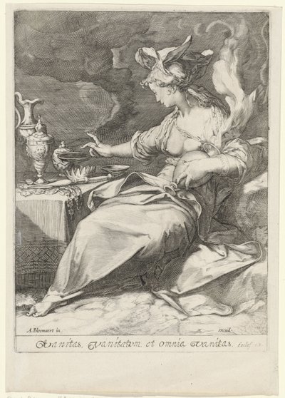 Alegoria op de vergankelijkheid (Próżność) Marność, próżność i cała marność (tytuł na przedmiocie) autorstwa Jan Saenredam