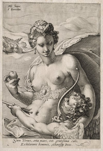 Wenus i Kupidyn, ok. 1595. autorstwa Jan Saenredam