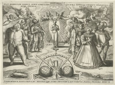 Wstrzemięźliwość z uosobionymi grzechami Est modus.in.rebus. słońce. certi.de: (...) (tytuł na obiekcie) autorstwa Jan Snellinck (I) (attributed to)