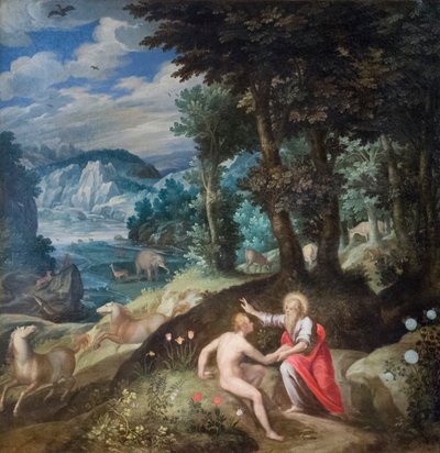 Stworzenie Adama, ok. 1586-89 (olej na płótnie) autorstwa Jan Soens