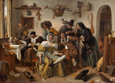 Strzeż się luksusu ("In Weelde Siet Toe") autorstwa Jan Steen
