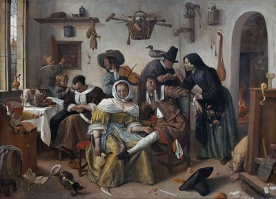 Strzeż się luksusu ("In Weelde Siet Toe") autorstwa Jan Steen