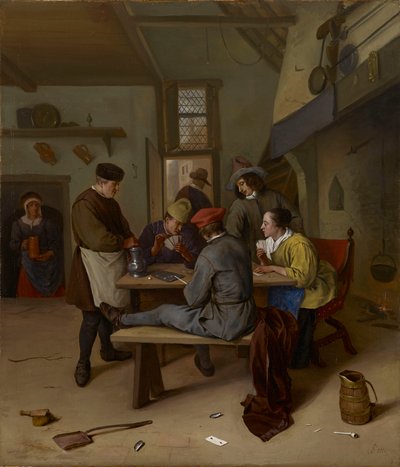 Gracze w karty w tawernie autorstwa Jan Steen