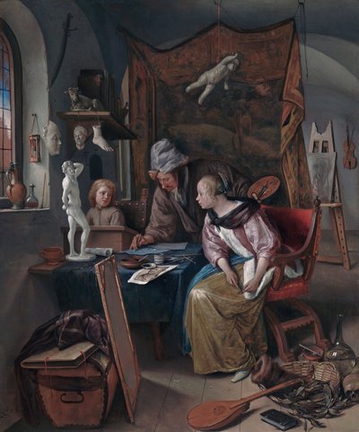 Lekcja rysunku autorstwa Jan Steen
