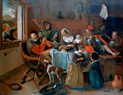 Wesoła rodzina, 1668 autorstwa Jan Havickszoon Steen