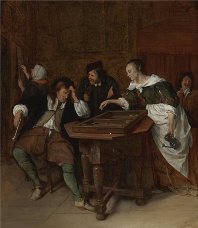 Gracze Tric-Trac autorstwa Jan Steen