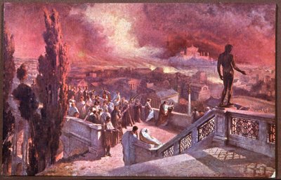 Incendie de Rome, Wielki pożar Rzymu (pocztówka) autorstwa Jan Styka