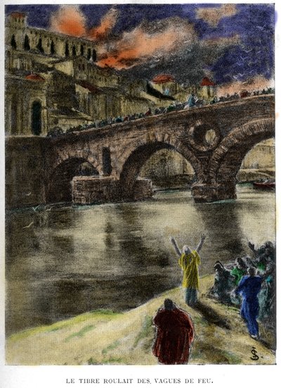 Tyber (Tevere) przetoczył się falami ognia autorstwa Jan Styka
