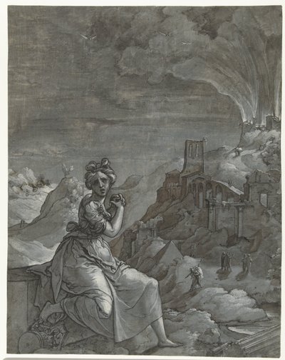 Cassandra opłakuje zniszczenie Troi, 1550-55 autorstwa Jan Swart Van Groningen