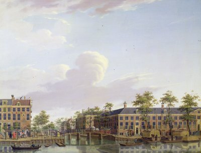 Jałmużny domy nad rzeką Amstel, Amsterdam autorstwa Jan Ten Compe