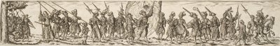 Pociąg żołnierski, pośrodku chorąży autorstwa Jan Theodor de Bry