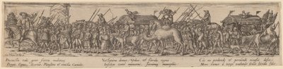 Pociąg wojskowy i śmierć autorstwa Jan Theodor de Bry after Erhard Schön