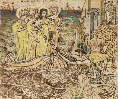 Przybycie muz sztuki w architekturze, 1890 autorstwa Jan Toorop