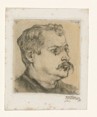 Portret Hugo Vogel autorstwa Jan Toorop (signed by artist)