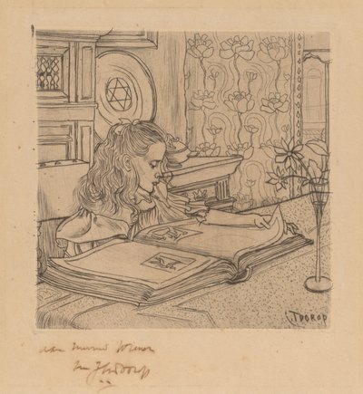 Charley patrzący na album odbitek autorstwa Jan Toorop