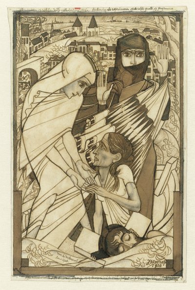 Symbolicznie przedstawiona ulga podczas powodzi 1926 r. autorstwa Jan Toorop
