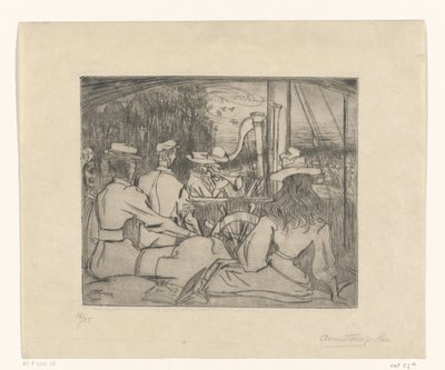 Muzycy grający na pokładzie statku Muzycy na pokładzie (tytuł oryginalny) autorstwa Jan Toorop