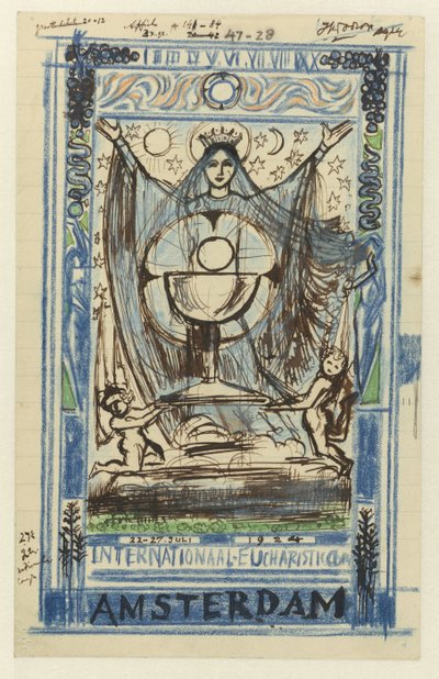Projekt plakatu na Międzynarodowy Kongres Eucharystyczny w Amsterdamie w dniach 22-27 lipca 1924 r. autorstwa Jan Toorop