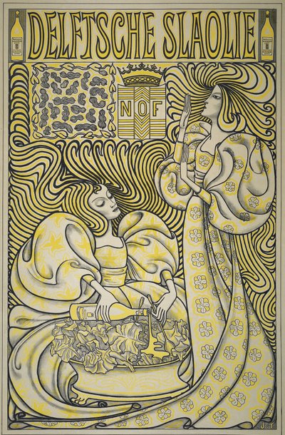 Plakat dotyczący oleju do sałatek Delft autorstwa Jan Toorop