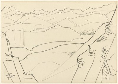 Szkic górskiego krajobrazu Monte Generoso autorstwa Jan Toorop