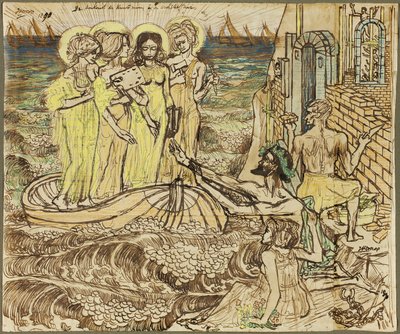 Przybycie muz sztuki do architektury autorstwa Jan Toorop