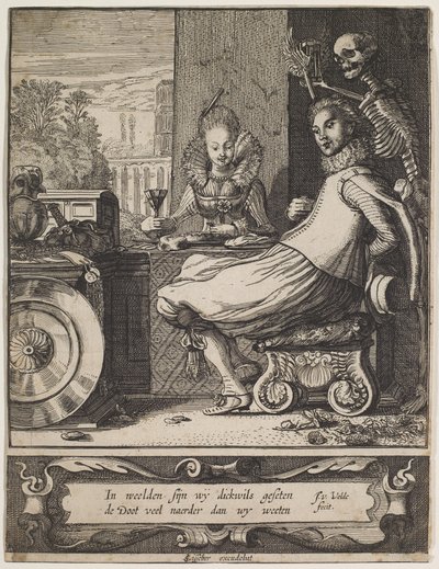 Śmierć zaskakująca parę, ok. 1618-20 (akwaforta i rycina) autorstwa Jan Van de II Velde