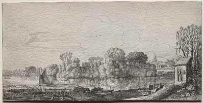 Kapliczka nad stawem. autorstwa Jan Van de Velde