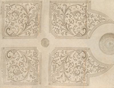 Projekt fontanny i czterech kwadratowych klombów do ogrodu rozkoszy, 1651 autorstwa Jan Van de Velde